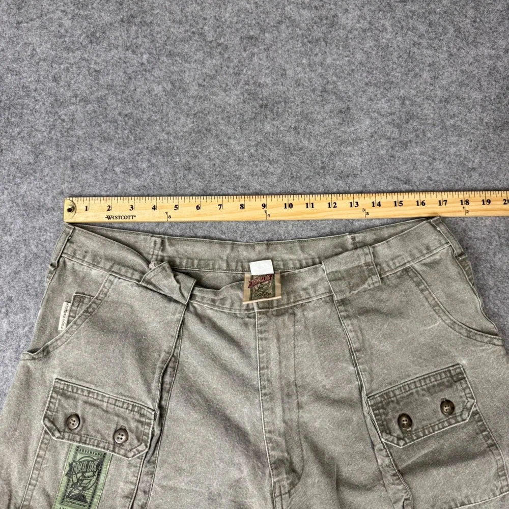 Thomas Cook Adventure Clothing Men 38 Green Cargo Shorts Hiking Utility Vintage